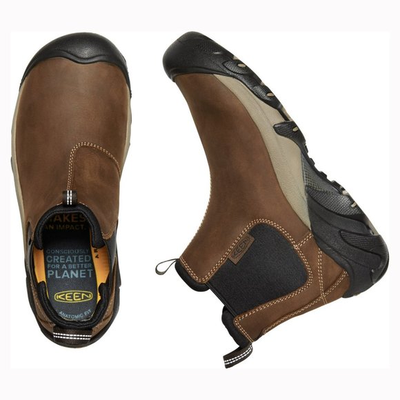 Brand New Keen Men Slip-on Targhee 2 Chelsea Hiking Casual Leather Boots - Picture 9 of 11